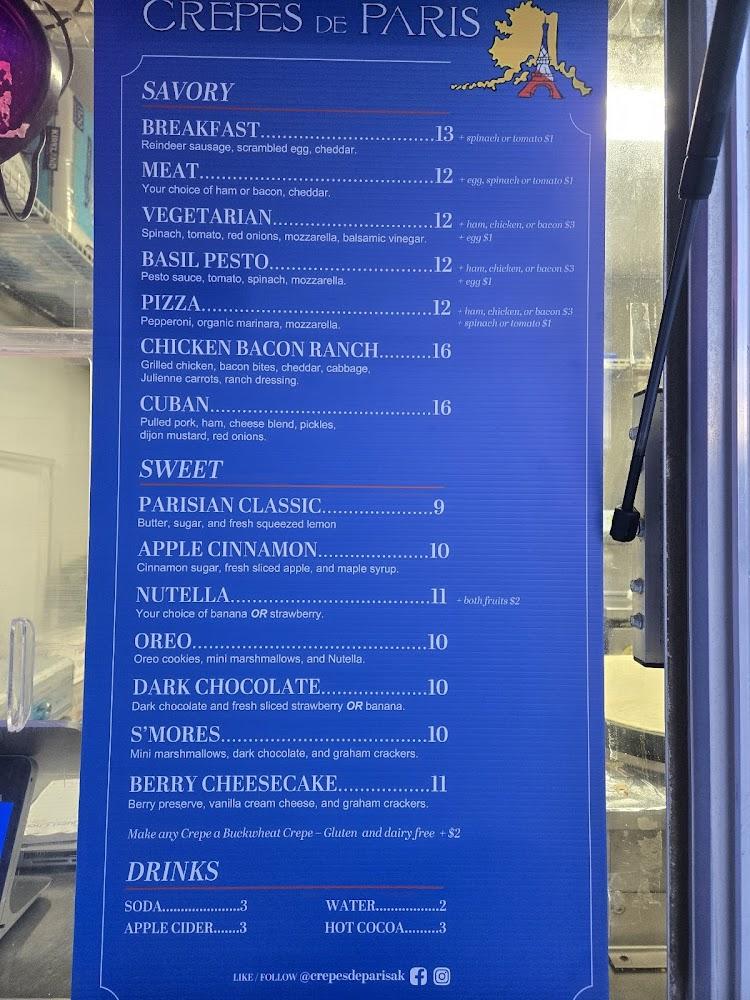 Crepes de Paris AK Menu image 1
